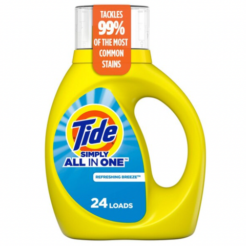 Tide Simply All-In-One Liquid Laundry Detergent, Refreshing Breeze, 24 Loads, 32 oz