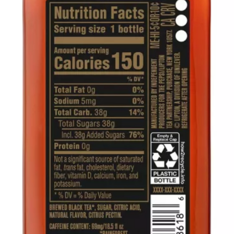 Pure Leaf Lemon Ice Tea, 18.5 oz