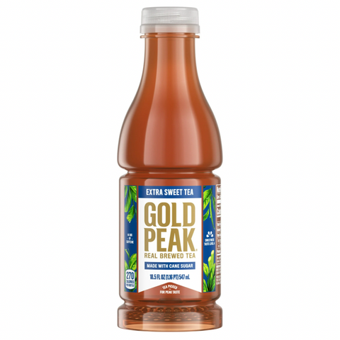 Gold Peak Real Brewed Tea Extra Sweet Bottled Tea Drink, 18.5 fl oz