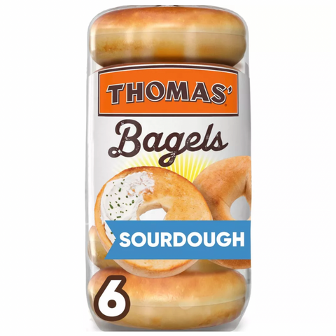 Thomas Bagels, Sourdough - 6 Ct
