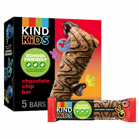 KIND Kids Chocolate Chip Bar, Tree Nut Free, Peanut Free, 6.2 oz, 5 Count