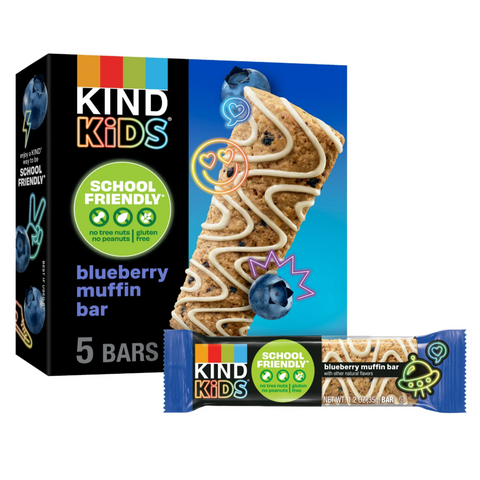 KIND Kids Blueberry Muffin Bar, Tree Nut Free, Peanut Free, 6.2 oz, 5 Count