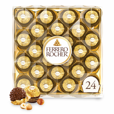 Ferrero Rocher Premium Milk Chocolate Hazelnut, 24 Count