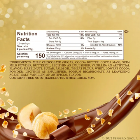 Ferrero Rocher Premium Milk Chocolate Hazelnut, 24 Count