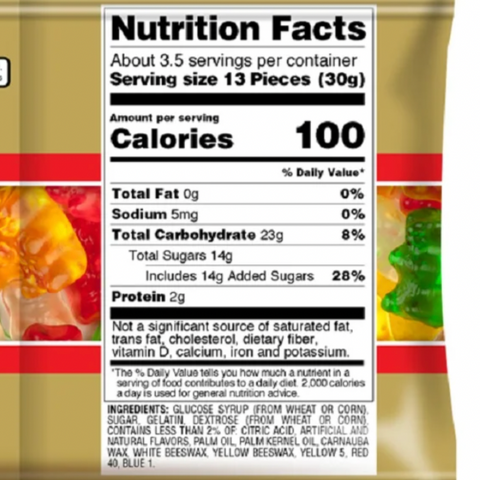 Haribo Goldbears Gummies Original Assorted Fruit Flavor Gummy Candy, 3.5oz