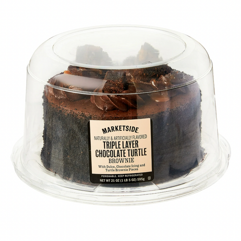 Marketside Triple Layer Chocolate Turtle Brownie Cake, 21 oz