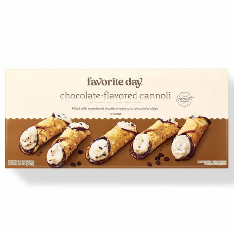 Favorite Day™ Frozen Chocolate Flavored Cannoli Filled with sweetened ricotta cheese & Chocolate Chips, 5 Count
