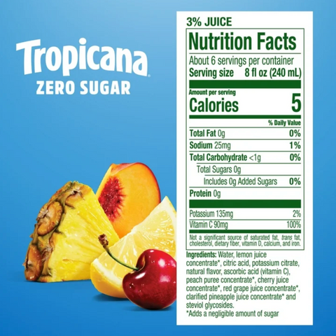 Tropicana Sugar-Free Fruit Punch Juice Drink, 46 fl oz