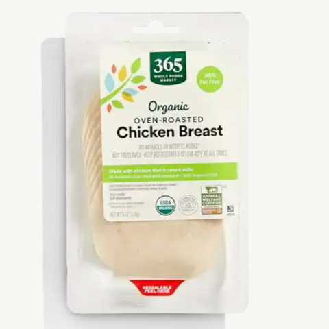 365 Organic Oven Roasted Chicken Breast, Sliced, 6 oz