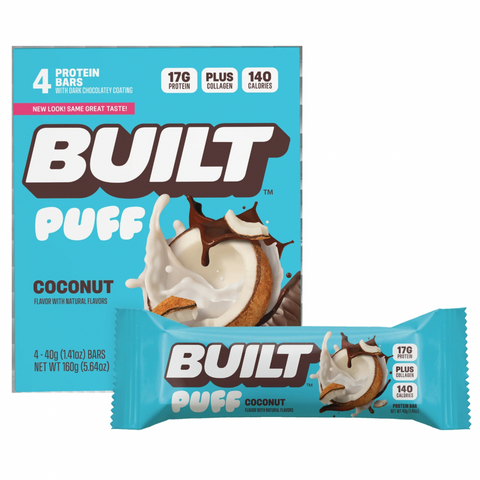 Built Bar Coconut Puff Protein Bars, 4 Count