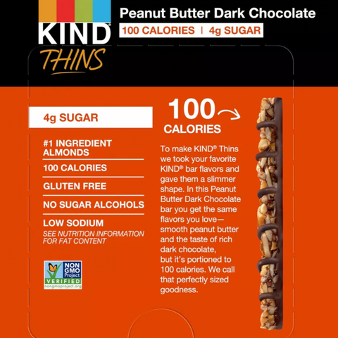 Kind Thins Peanut Butter Dark Chocolate, 7.4oz, 10 Count