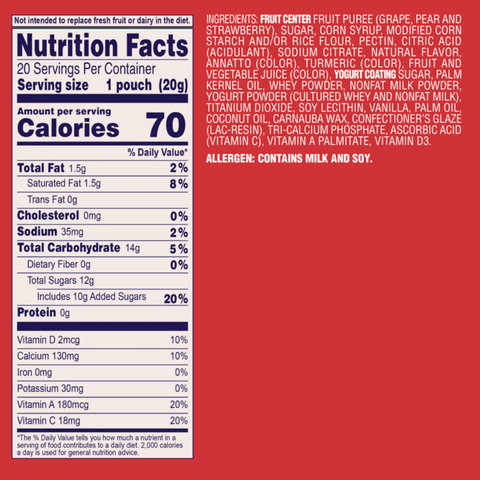 Welch's Fruit 'n Yogurt Fruit Snacks, Strawberry, 20 Count