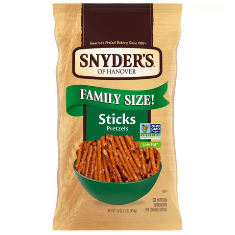 Snyder's Pretzels Family Size, Sticks Pretzels 16 Oz