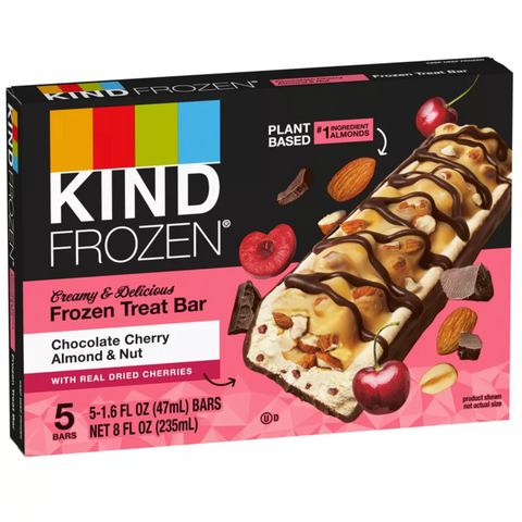 Kind Frozen Chocolate Cherry Almond & Nut Plant Based Frozen Treat Bars, 8 fl oz, 5 Count