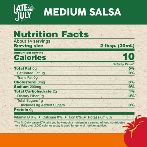 Late July Snacks Medium Salsa, 15.5 oz