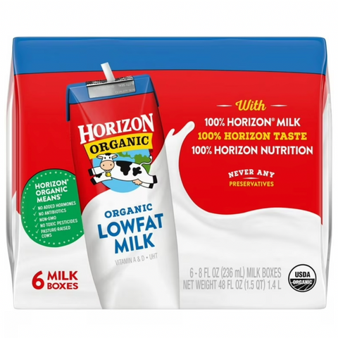 Horizon Organic Low Fat Milk, 8 oz. 6 Ct