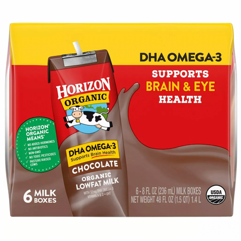 Horizon Organic 1% Chocolate Milk DHA Added, 8 oz. 6 Ct