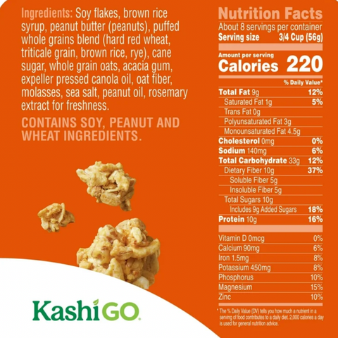 Kashi GO Protein Cereal, Peanut Butter Crunch, 16.9oz