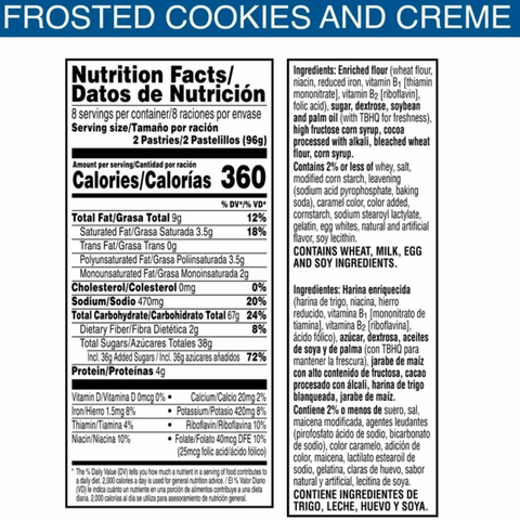 PopTarts PopTarts Frosted Cookies and Creme Toaster Pastries, 16 Count