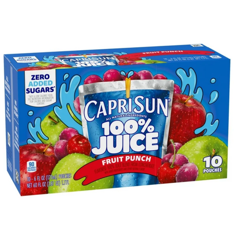 Capri Sun 100% Fruit Punch Juice, 10 Ct