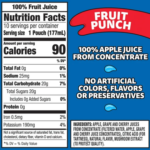 Capri Sun 100% Fruit Punch Juice, 10 Ct
