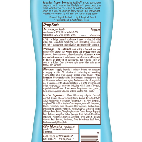 Hawaiian Tropic Everyday Active Sunscreen Lotion, 50 SPF, 8 fl oz
