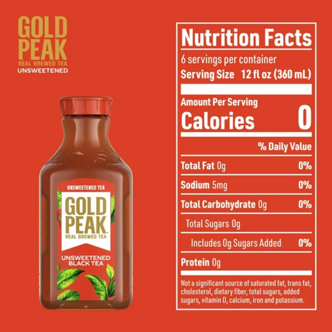 Gold Peak Unsweetened Black Tea Bottle, 76 fl oz