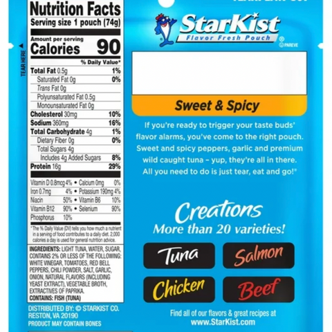 StarKist Tuna Creations, Sweet and Spicy, 2.6oz