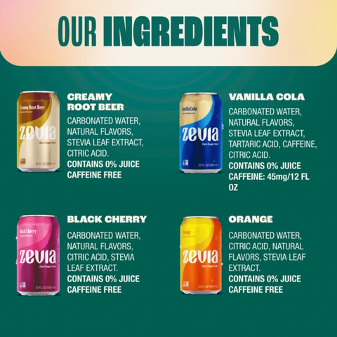 Zevia Zero Sugar, 0 Calorie Variety Soda, 12 fl oz, 8 Count