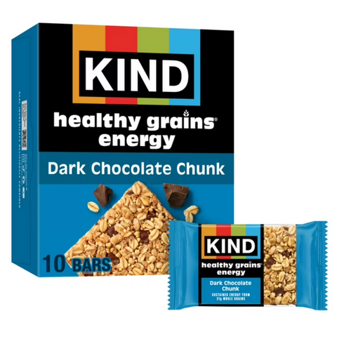 KIND Dark Chocolate Chunk Healthy Grains Energy Bars, 10 Count