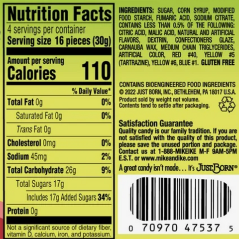 Mike and Ike Mega Mix SOUR! Chewy Candy, 4.25 oz