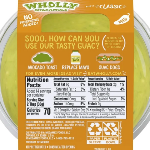 Wholly Guacamole Classic Bowl, Family Size, 15 oz