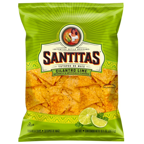 Santitas Tortilla Chips Cilantro Lime Flavored Snack Chips, 10.5 oz