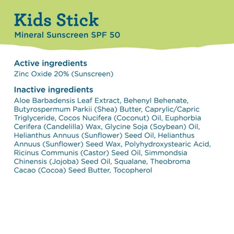 Blue Lizard Kids SPF 50 Mineral Sunscreen Stick, Broad Spectrum, 0.5 fl oz