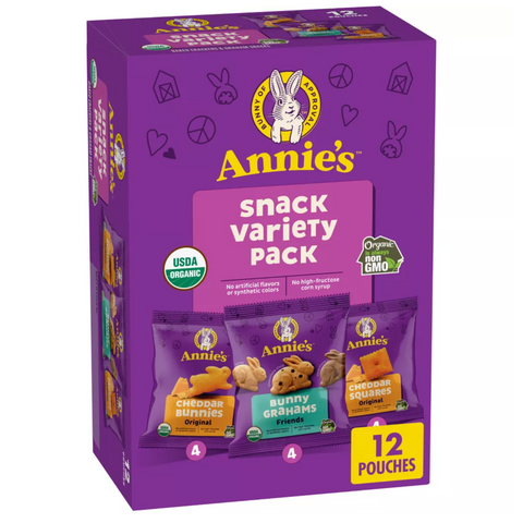 Annie's Homegrown Variety Snack Pack, 11oz, 12 Count