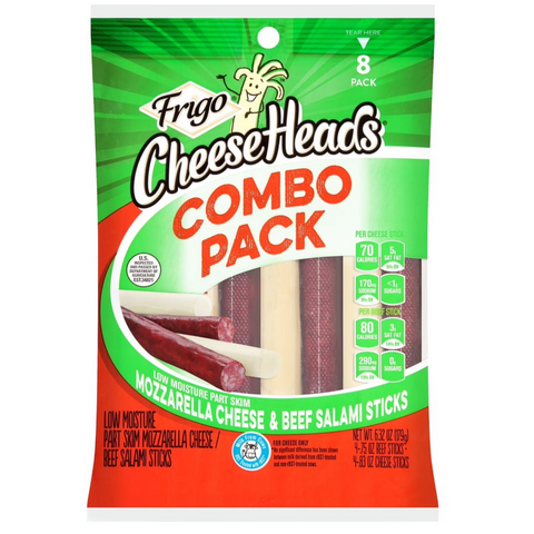 Frigo® Cheese Heads® Mozzarella Cheese & Salami Sticks, 8 Count