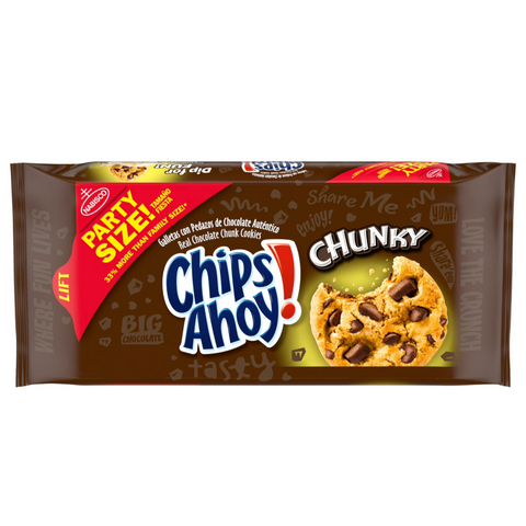 Chips Ahoy! Party Size, Chunky Chocolate Chip Cookies, 24.75 oz