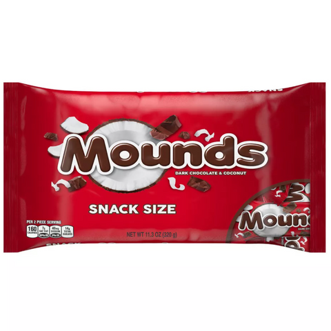Mounds Dark Chocolate and Coconut Snack Size Candy Bars, 11.3oz