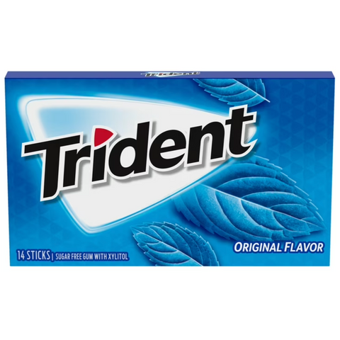 Trident Original Sugar Free Gum, Regular Size, 14 Pieces