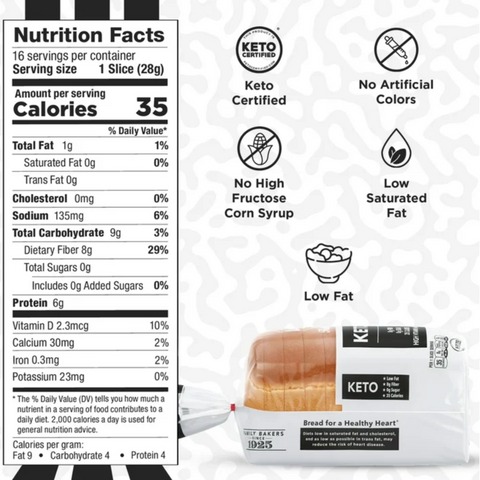 Lewis Bake Shop Healthy Life White Keto Bread, 16 oz