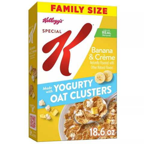 Special K Breakfast Cereal, Banana & Creme, Family Size, 18.6 oz.