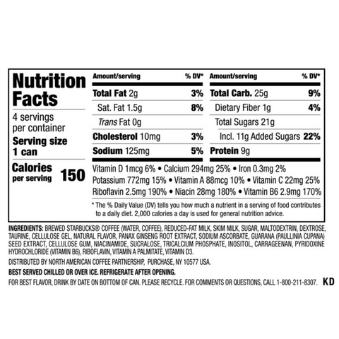Starbucks Doubleshot Energy Vanilla Coffee Energy Drink, 11 oz, 4 Count