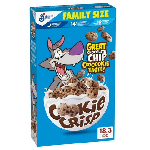 Cookie Crisp Breakfast Cereal, Chocolate Chip Cookie Taste, Family Size 18.3 oz