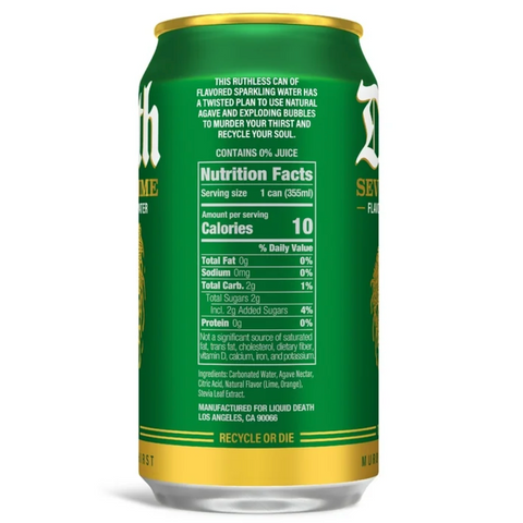 Liquid Death Severed Lime, Lime-Flavored Sparkling Water, 12oz, 6 Count