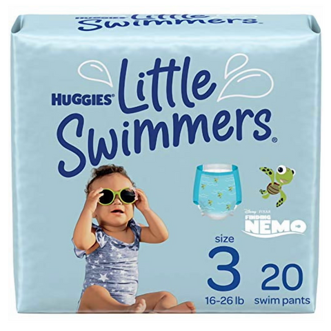 Huggies Little Swimmers Swim Diapers Disposable Swim Pants, Size 3 Small, 20 Ct