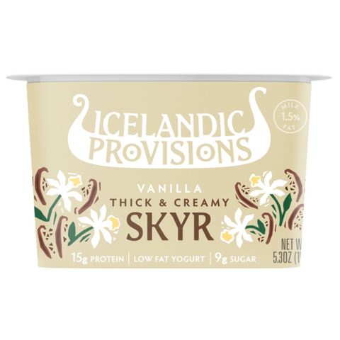 Icelandic Provisions Thick & Creamy Skyr, Low Fat, Vanilla, 5.3 oz