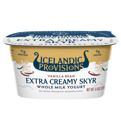 Icelandic Provisions Extra Creamy Skyr, Low Fat, Vanilla Bean, 4.4 oz