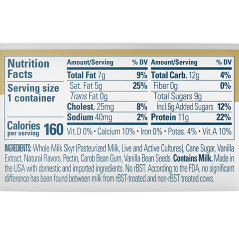 Icelandic Provisions Extra Creamy Skyr, Low Fat, Vanilla Bean, 4.4 oz