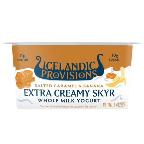 Icelandic Provisions Extra Creamy Skyr, Low Fat, Salted Caramel & Banana, 4.4 oz