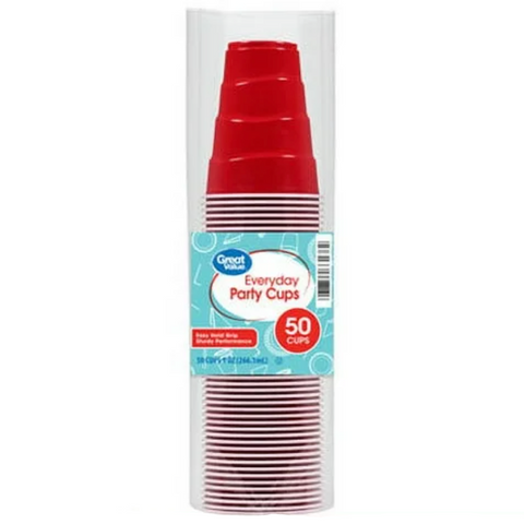 Great Value Everyday Plastic Cups, 9 oz, 50 Count